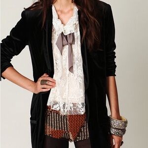 Free people Black Velvet Blazer  size S